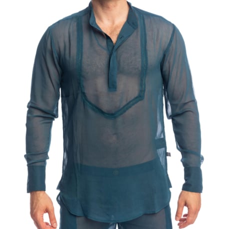 L'Homme invisible Chemise Tunique Chantilly Bleu Paon