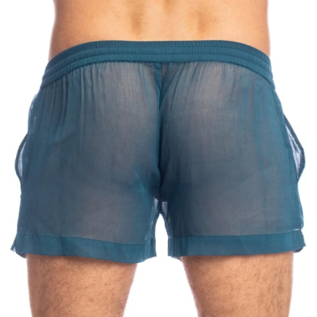 L'Homme invisible Short Flowy Chantilly Bleu Paon