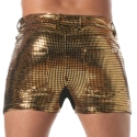 TOF Paris Glitter 5 Pockets Shorts - Gold