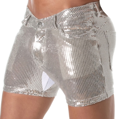 TOF Paris Short 5 Poches Glitter Argent