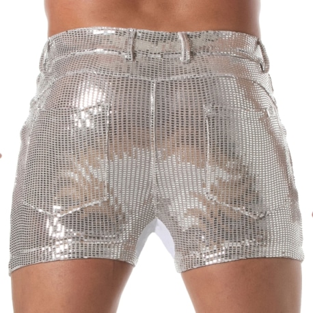 TOF Paris Short 5 Poches Glitter Argent