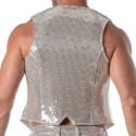 TOF Paris Gilet à Chaîne Glitter Argent