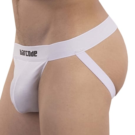 Barcode Jock Strap Ares Coton Blanc