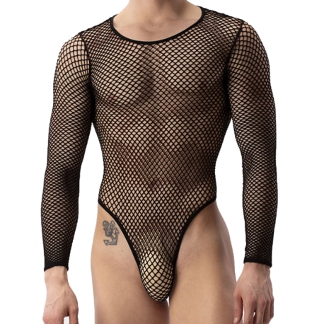 Barcode Body String Fishnet Como Noir