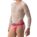 Barcode Body String Fishnet Como Blanc