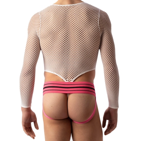 Barcode Body String Fishnet Como Blanc