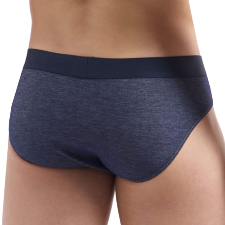 Emporio Armani Indigo Jacquard Briefs - Blue