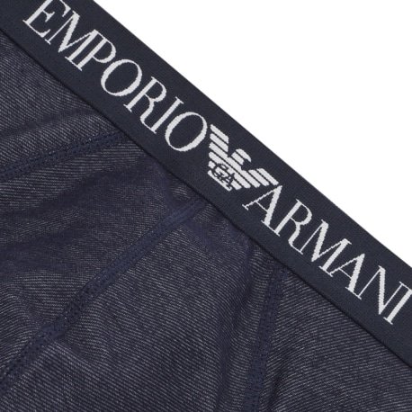 Emporio Armani Slip Indigo Jacquard Bleu