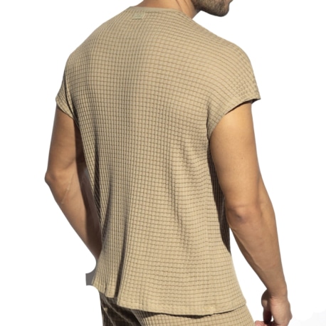 ES Collection Checkmate Relaxed T-Shirt - Beige