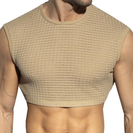 ES Collection Checkmate Crop Top - Beige