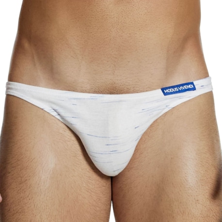 Modus Vivendi Upcycle Low Cut Briefs - White - Blue