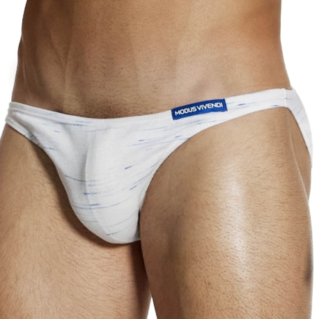 Modus Vivendi Slip Low Cut Upcycle Blanc - Bleu