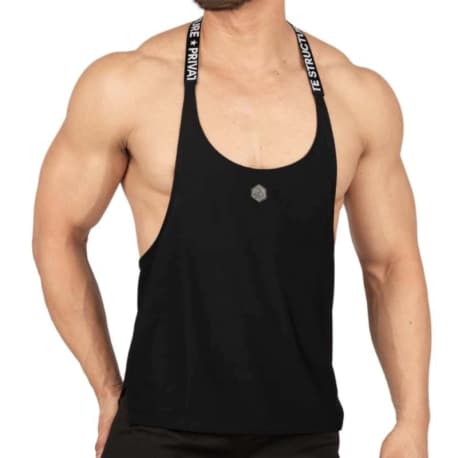 Private Structure Party Troop Tank Top - Black