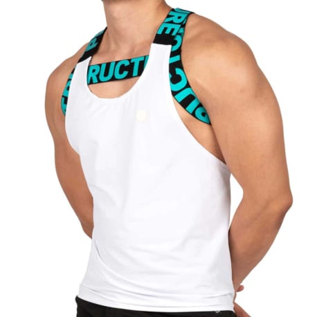 Private Structure Party Troop Harness Tank Top - White