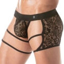 TOF Paris Lace Chaps Thong - Black