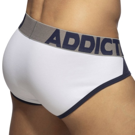 Addicted Trey Cotton Briefs - White - Navy