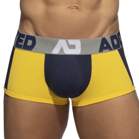 Addicted Trey Cotton Trunks - Navy - Yellow