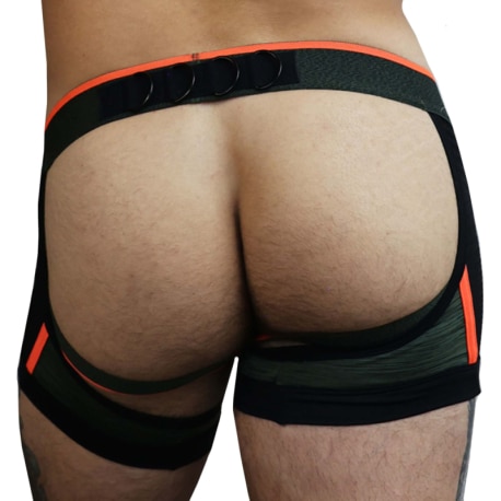 Breedwell Boxer Jock Chock Cockpit Kaki - Orange Fluo