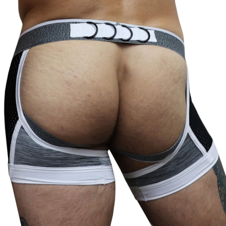 Breedwell Cockpit Chock Jock Boxer - Heather Grey - White