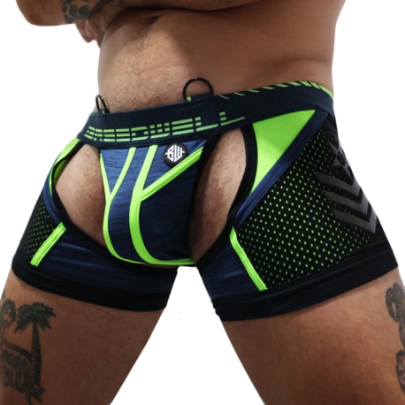 Breedwell Cockpit Chock Jock Boxer - Navy - Neon Green