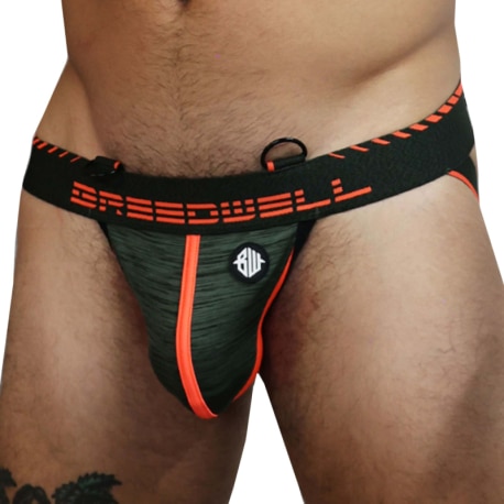 Breedwell Jock Strap Cockpit Kaki - Orange Fluo