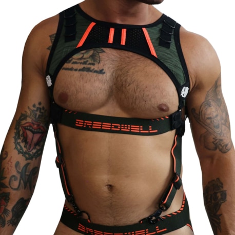 Breedwell Cockpit Harness - Khaki - Neon Orange