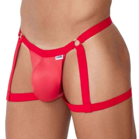 CandyMan Jock Strap Jarretière Simili-Cuir Rouge