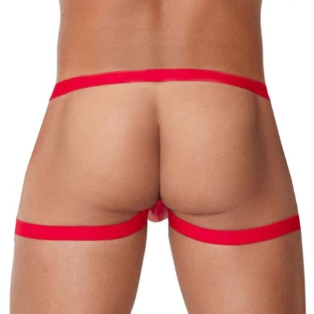 CandyMan Jock Strap Jarretière Simili-Cuir Rouge