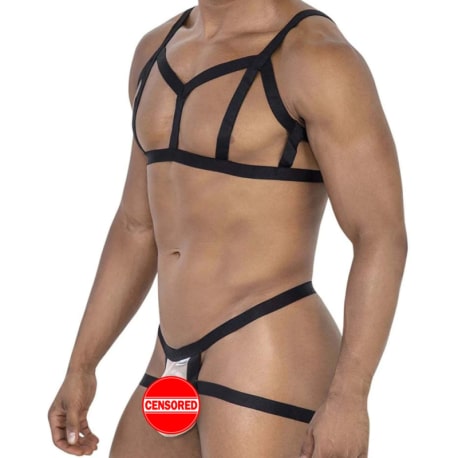 CandyMan Harness - String Jock Outfit - Beige - Black