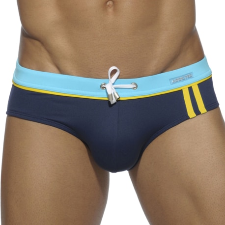 Addicted Sport Detail Binding Swim Brief - Navy