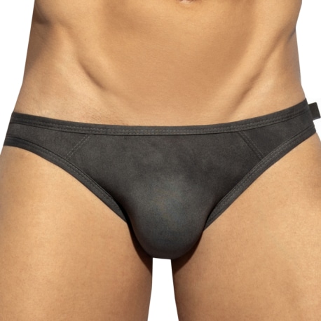 ES Collection Simsuede Bikini Briefs  - Charcoal