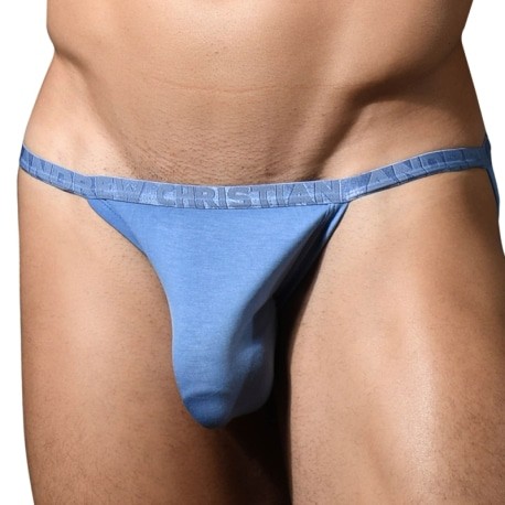 Andrew Christian Slip Tanga Almost Naked Lust Modal Bleu Ardoise