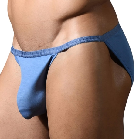 Andrew Christian Slip Tanga Almost Naked Lust Modal Bleu Ardoise