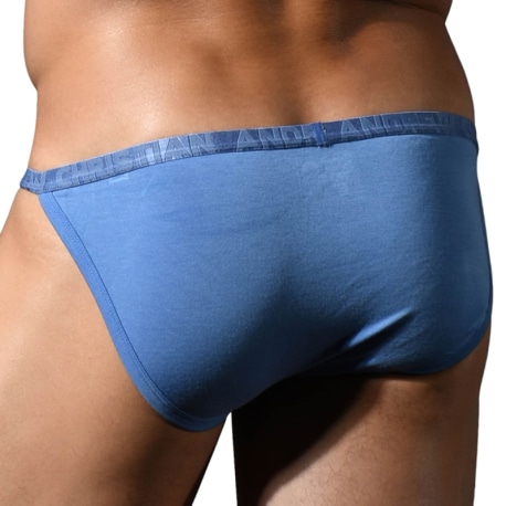 Andrew Christian Slip Tanga Almost Naked Lust Modal Bleu Ardoise