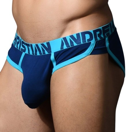 Andrew Christian Slip Almost Naked Rétro Bambou Marine