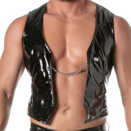 TOF Paris Vinyl Chain Vest - Black