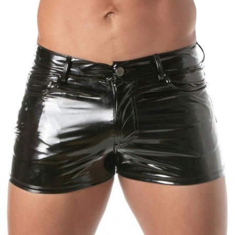 TOF Paris Vinyl 5 Pockets Shorts - Black