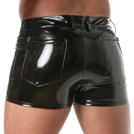 TOF Paris Vinyl 5 Pockets Shorts - Black