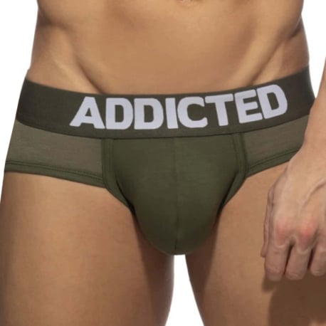 Addicted Basic Flame Cotton Briefs - Khaki