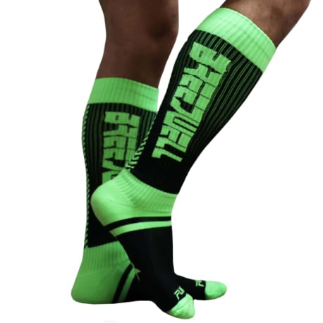 Breedwell Chaussettes Hautes Eternity Vert Fluo - Noir