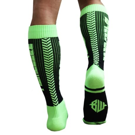 Breedwell Chaussettes Hautes Eternity Vert Fluo - Noir