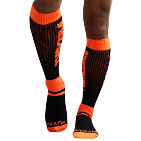 Breedwell Chaussettes Hautes Eternity - Orange Fluo - Noir