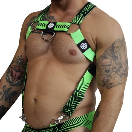 Breedwell Harnais Body Futura Vert Fluo - Noir