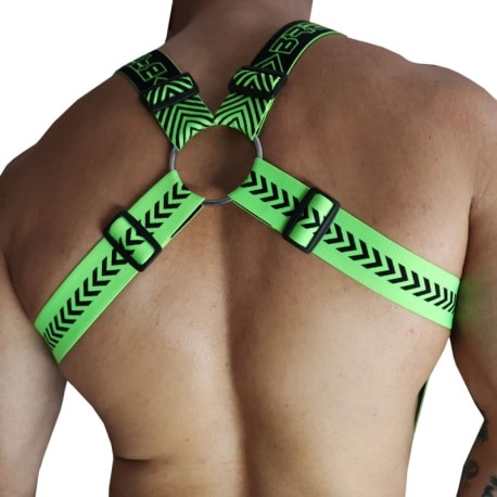 Breedwell Futura Body Harness - Neon Green - Black