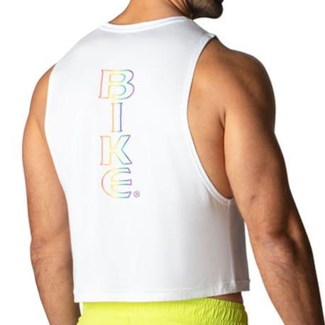 Bike Crop Pride Tank - White