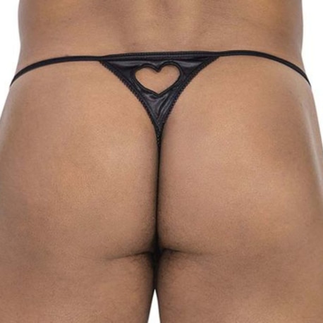 CandyMan Heart Thong - Black