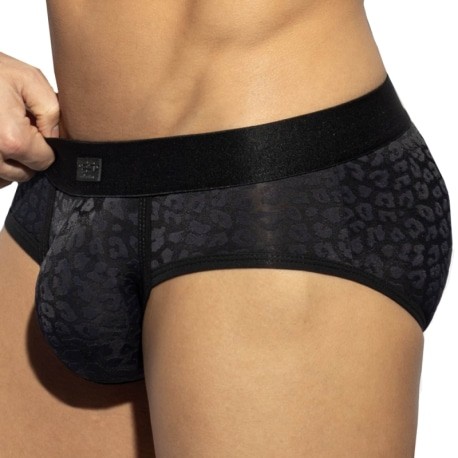 ES Collection Leopard Briefs - Black