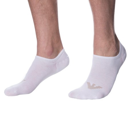 Emporio Armani Chaussettes Invisibles Basic Logo Blanches