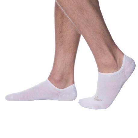 Emporio Armani Chaussettes Invisibles Basic Logo Blanches