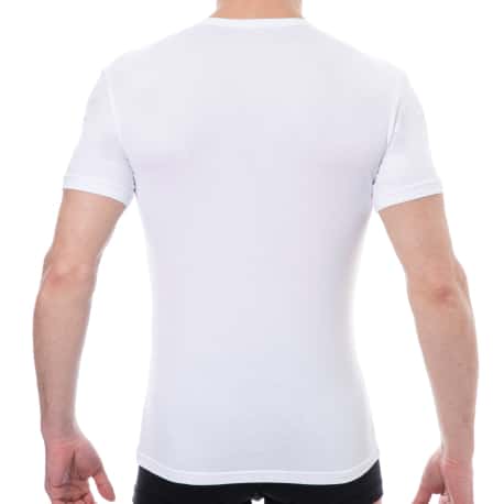 Emporio Armani Bold Monogram Cotton T-Shirt - White - Black Logo